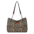 High-end, large-capacity women's tote bag - stylish leopard print handbag, minimalist and versatile shoulder bag, commuter underarm bag