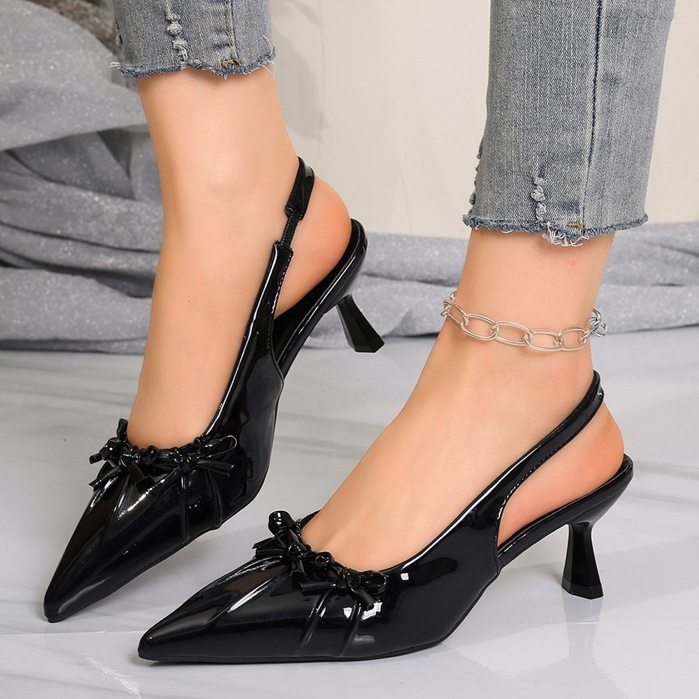 2026 spring new pointed-toe bow-tie peep-toe stiletto heels - direct from the manufacturer, export quality women's shoes for cross-border e-commerce