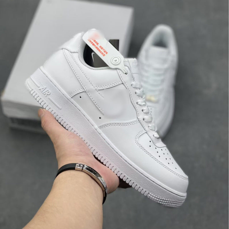 Putian high version air force one af1 white shoes wheat color pure original version black warrior men's shoes black sneakers