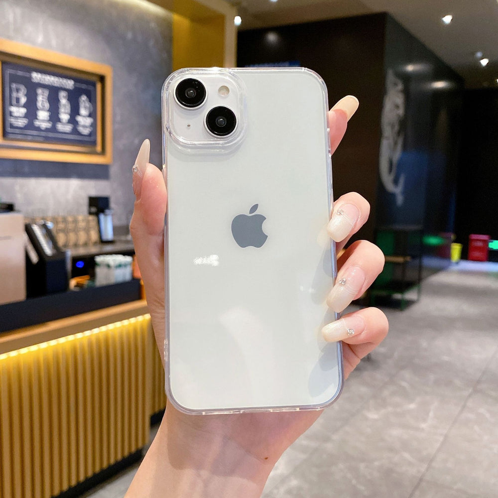 Large hole and high transparency suitable for apple 16promax colorful transparent mobile phone case iphone14 anti-fall tpu protective cover