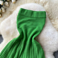 Classy seaside vacation knitting long skirt female sexy waist slimming lookelegant royal sister tube top medium longdress