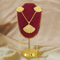 Indian african light luxury shell necklace and earring set - middle eastern banquet gold plated choker and earring two-piece set