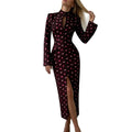 new summer women's clothing - export fashion european and american style dress - elegant button-down polka dot slit bodycon dress