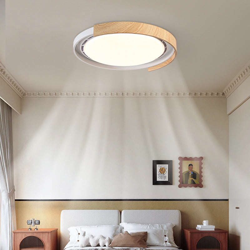 Walnut pattern bladeless fan light Minimalist bedroom ceiling light Modern simple invisible master bedroom study ceiling fan light