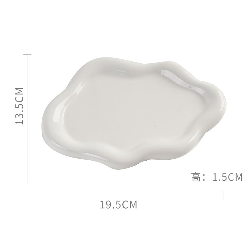 Inscasual silver-plated jewelry ceramic storage tray model room electroplated silver creative desktop ceramic ornaments plate