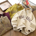 boys' fleece-lined sweatshirt,  autumn/winter new style, kids' warm base layer top, trendy street style, cool and handsome outerwear