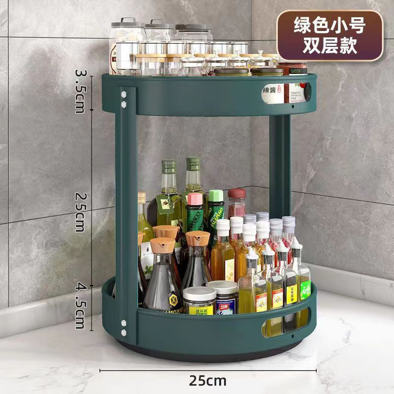 New rotating multi-functional corner shelf for kitchen spices, living room countertops, bathroom makeup storage - medium to tall