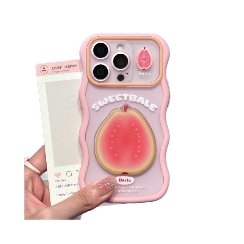 Three-dimensional blueberry peach orange fruit suitable for apple 17 mobile phone case fresh girl iphone 18 wave case 16