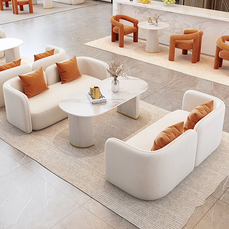 Cream style photo studio booth sofa selection table wedding dress shop order table beauty salon rest area negotiation table and chair combination