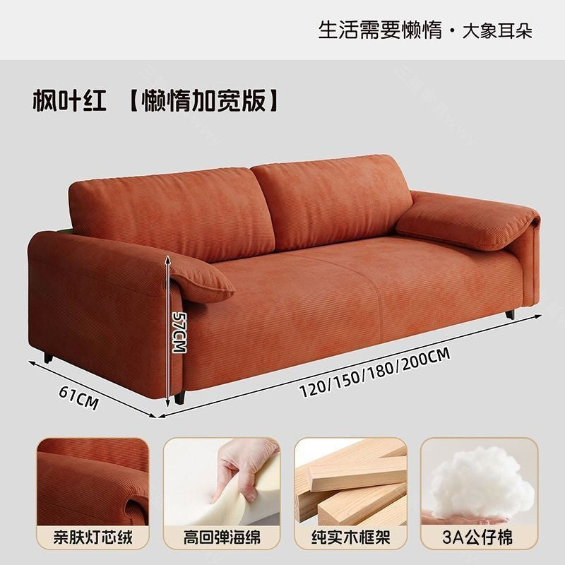 Sofa living room small apartment 2026 new arrival rental room double three-person rest area elephant ears lazy fabric sofa