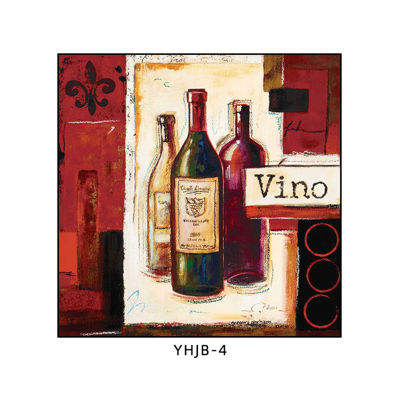 American bar decorative painting retro industrial style creative KTV box red wine glass hanging painting nostalgic wine mural