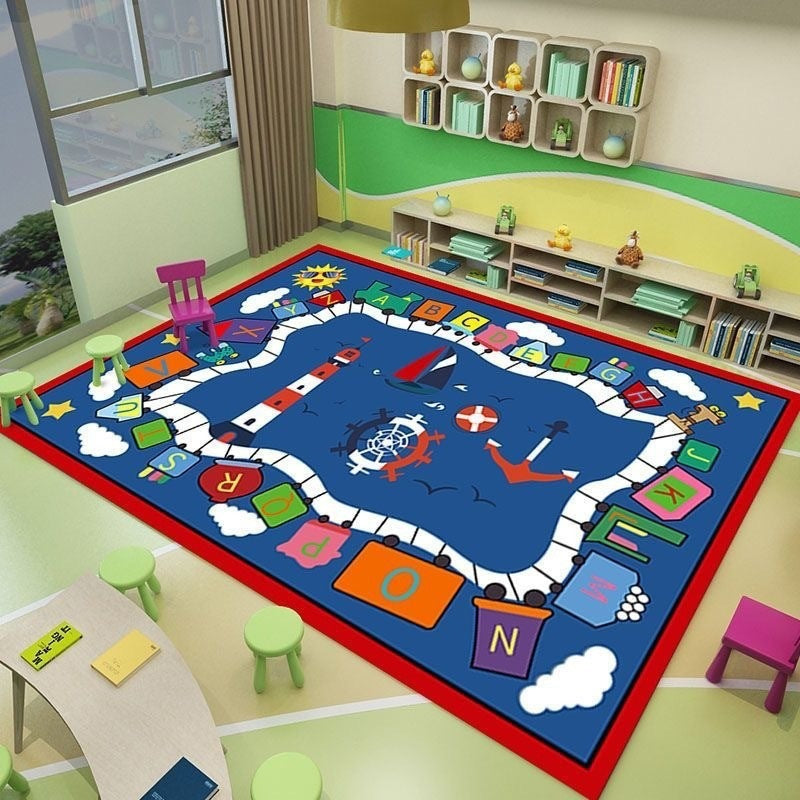 Baby crawling mat, cooling pad, classroom reading area, educational play mat, nursery kids alphabet crystal velvet rug