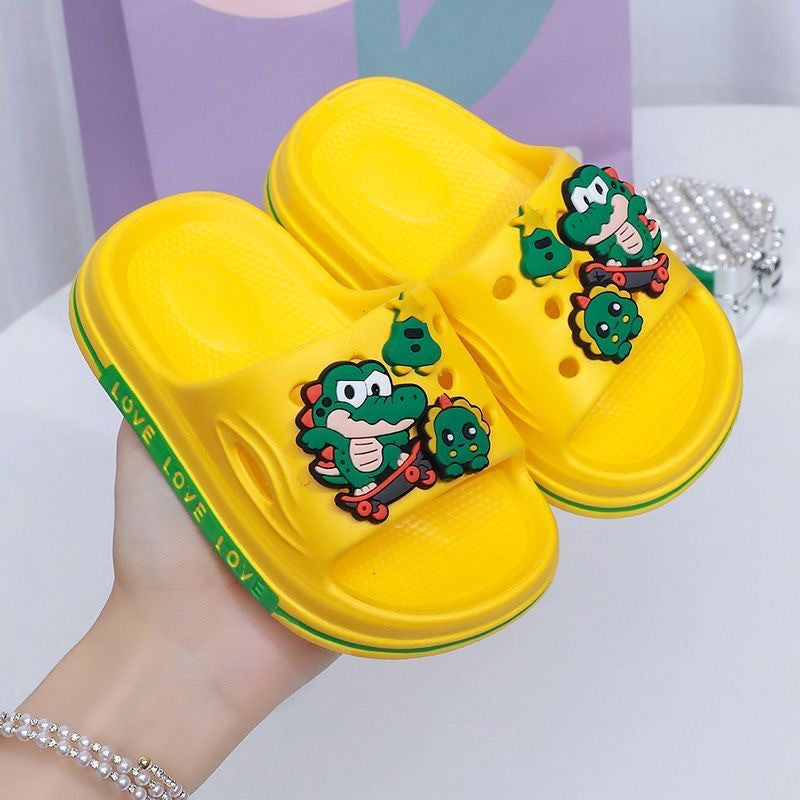Eva kids' slippers - summer indoor/outdoor anti-slip soft sole slides for boys and girls - cute cartoon designs for toddlers and big kids