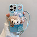Leather pattern suitable for apple 16pro plush duffy bear mobile phone case iphone13/11 anti-fall soft case protective cover