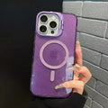 Lens holder suitable for iphone apple 17 mobile phone case transparent glitter magnetic 15/16pro anti-fall protective case