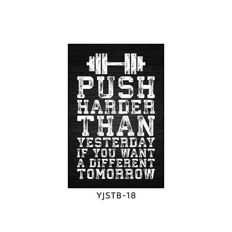 Gym wall decoration painting industrial style black and white sports inspirational poster mural boxing bodybuilding club hanging painting