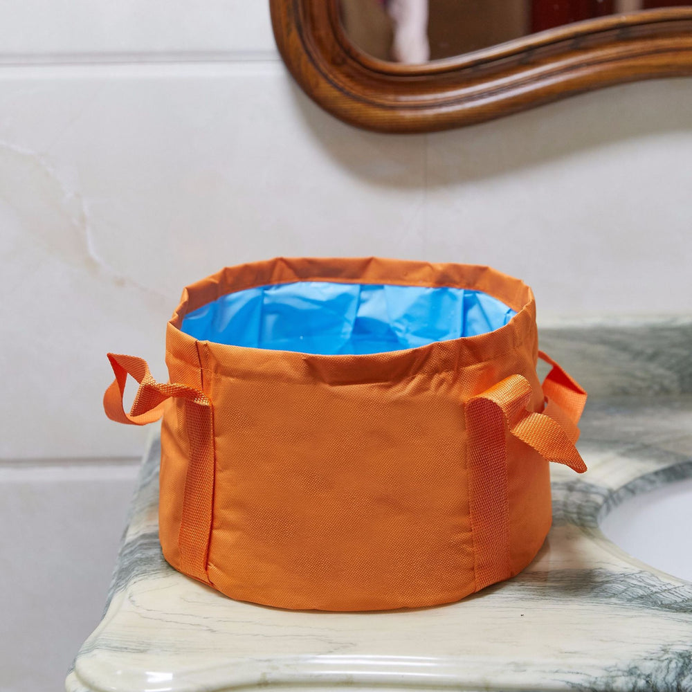 Foldable basin - portable travel round durable travel essential - outdoor water tank - portable bucket - collapsible wash basin