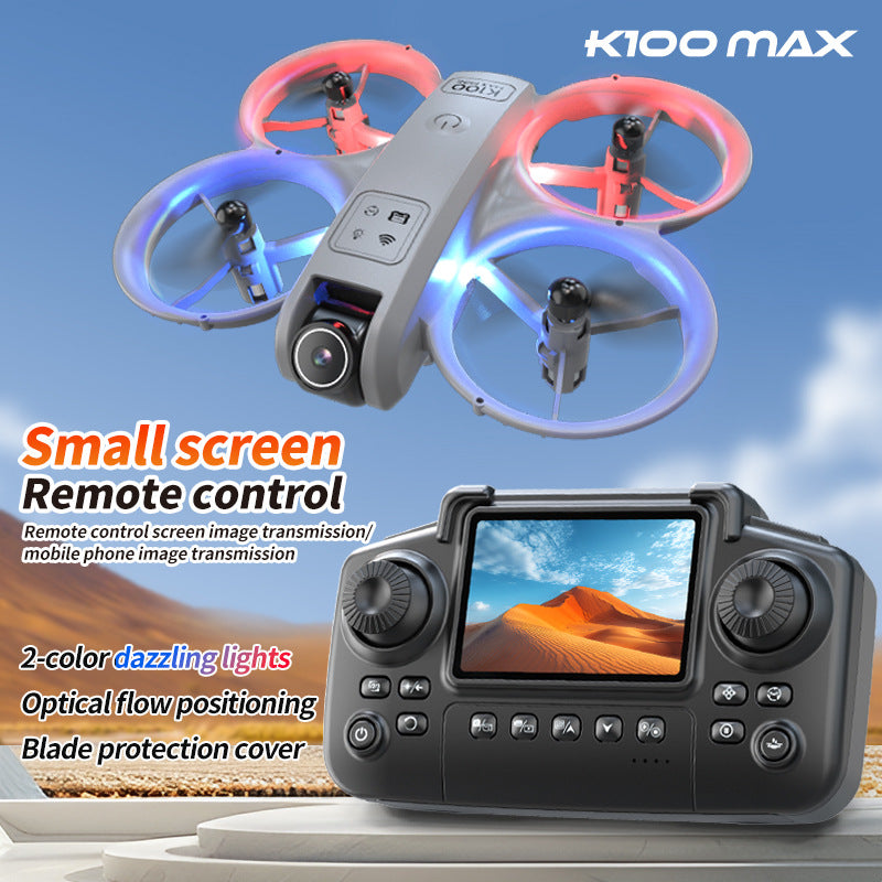 K100mini drone with screen remote control, optical flow hovering, dual lens hd aerial photography, extended flight time remote control aircraft