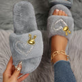 New arrivalcute cartoon cotton slippers for women autumn winter indoor and outdoor heattechfor homefleece-lined large size fur slippers