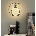 Led modern casualaccessible luxury pastoral for home hotel engineering butterfly gold black wall lamp scandinavian background wall bedside