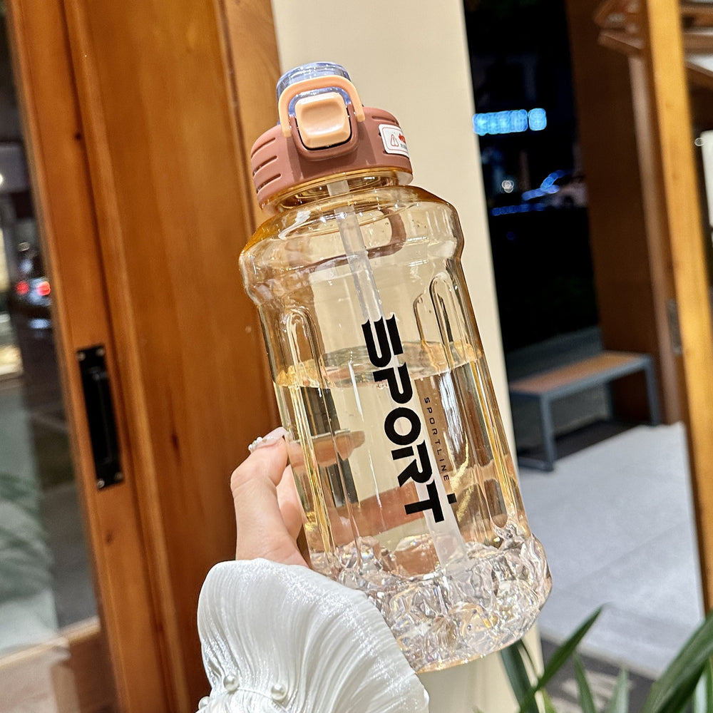Summer sports water cup large capacity water bottle outdoor portable men's and women's plastic cup space cup ton ton bucket big belly cup