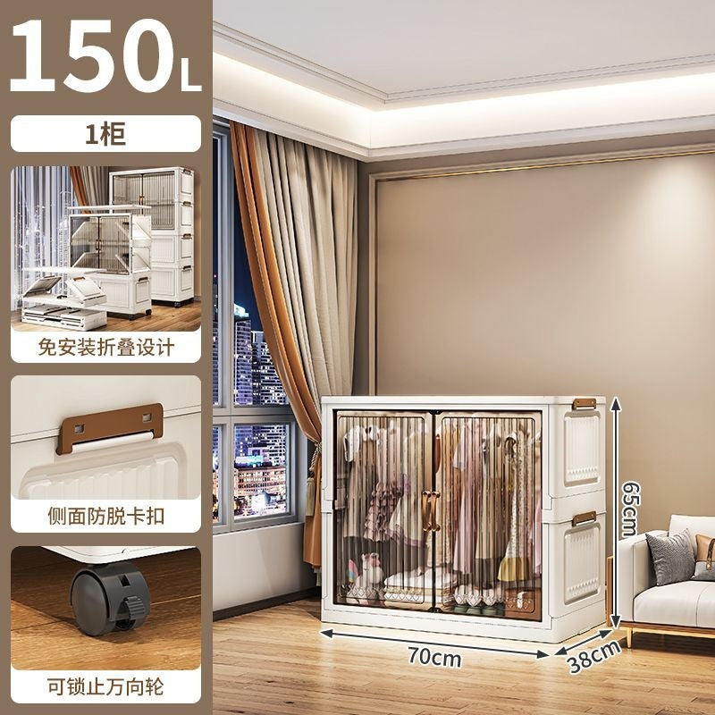Installation-free children's wardrobe, multi-layer baby clothing storage cabinet, for home bedroom foldable storage cabinet, baby wardrobe