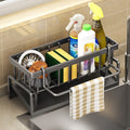 Kitchen drain rack sink dishes chopsticks storage rack pool thickened punch-free water filter basket multi-functional rag rack