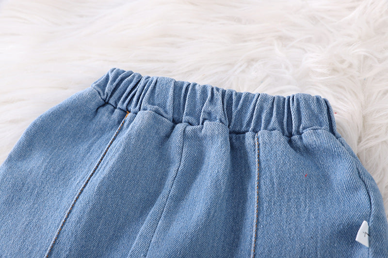 Girls' flare jeans - spring/autumn  new collection - slightly stretchy, mid-rise, stylish denim flare pants for trendy kids and toddlers