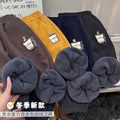 Girls' fall/winter fleece-lined thickened casual pants, baby girls' warm outerwear sweatpants, fashionable casual cotton pants, trendy children's clothing