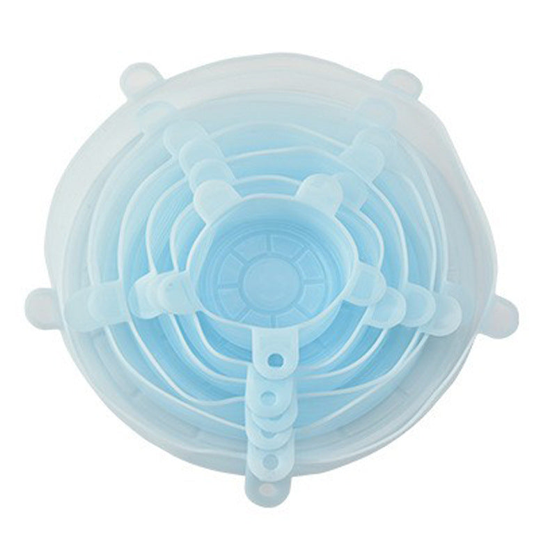 Douyin same silicone fresh-keeping cover 6-piece set, multi-functional sealing fresh-keeping bowl cover creative stretching plastic wrap hot-selling