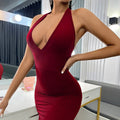 spring/summer new arrival:  cross-border sexy v-neck bodycon mini dress - slim fit, chic, and hot girl style women's clothing