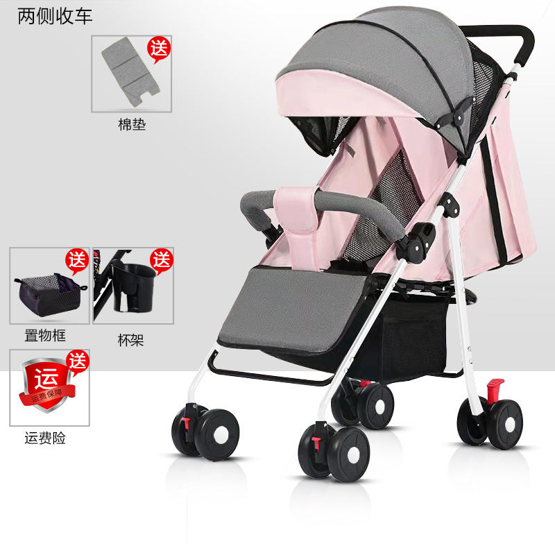 Baby stroller - convertible pushchair, lightweight & foldable, one-click fold, four-wheel design for easy walking, suitable for ages 0-3 years