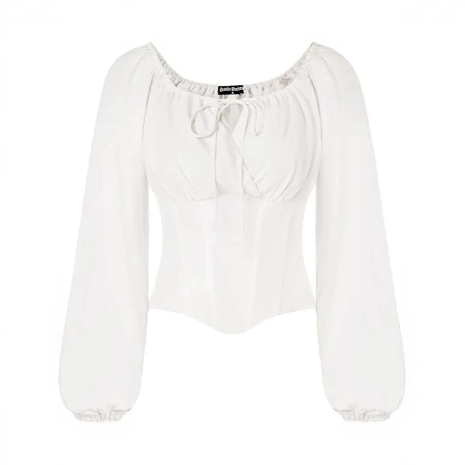 corset tops women's elastic collar artsy revivalshirt one shoulder tops women