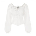 corset tops women's elastic collar artsy revivalshirt one shoulder tops women