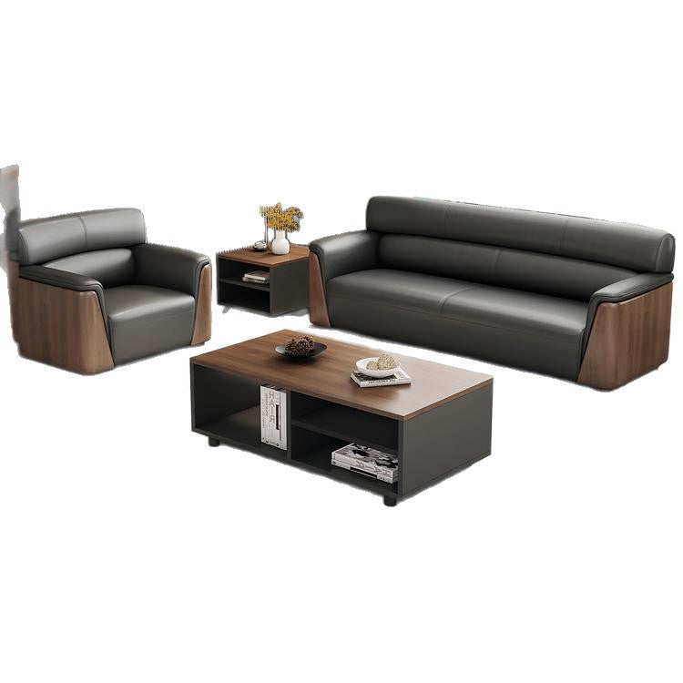 Office sofa, business sofa, genuine leather lounge area, vip reception, negotiation room, coffee table set