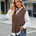 Fashion cross-border export new women's clothing  independent station v-neck loose outer vest vest waistcoat sweater
