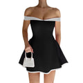 fall/winter european and american fashion: new cross-border sexy bandeau one-shoulder slim-fit mini dress