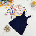 Export original single baby dressspring & fall suit dress style baby suspender skirt + pure cottont suit