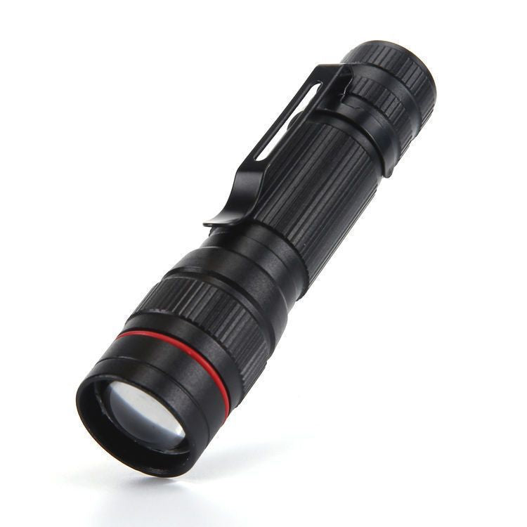 Cross-border LED small flashlight with side light COB strong light telescopic zoom USB charging set Mini 518 flashlight
