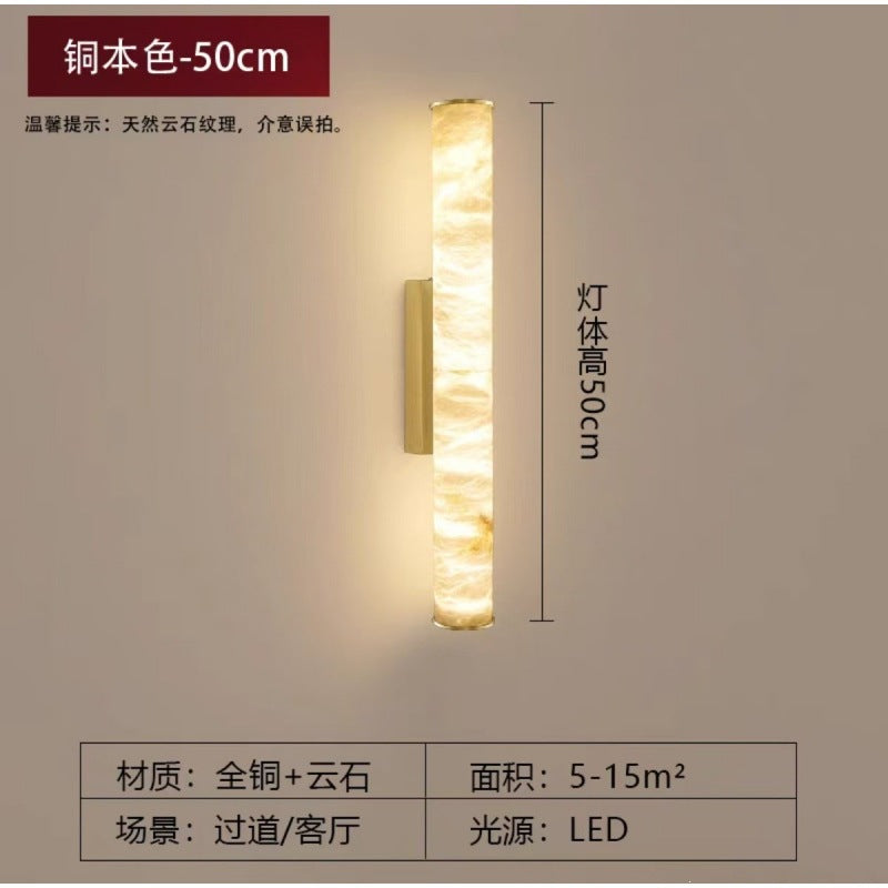 Spanish natural marble wall lamp - ideal for hotel, villa, background wall, entryway, stairwell, hallway, bedroom, and bedside decor