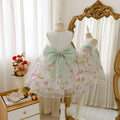 Girls' formal dress flower girl wedding little girl flower fairy princess dress children's tutu sleeveless vest dress with bow