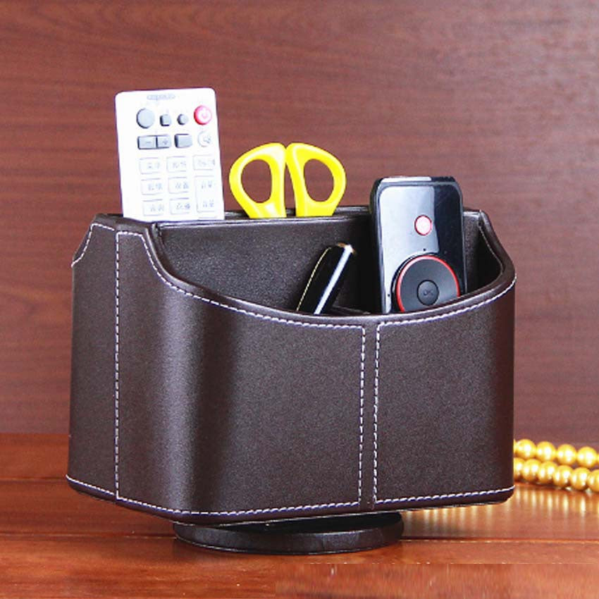 Creative home table 360-degree rotating storage box, living room office desktop black needle remote control storage box