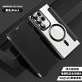 Suitable for samsung s26ultra electroplated magnetic flip leather case s25plus mobile phone case a57 card lens film case