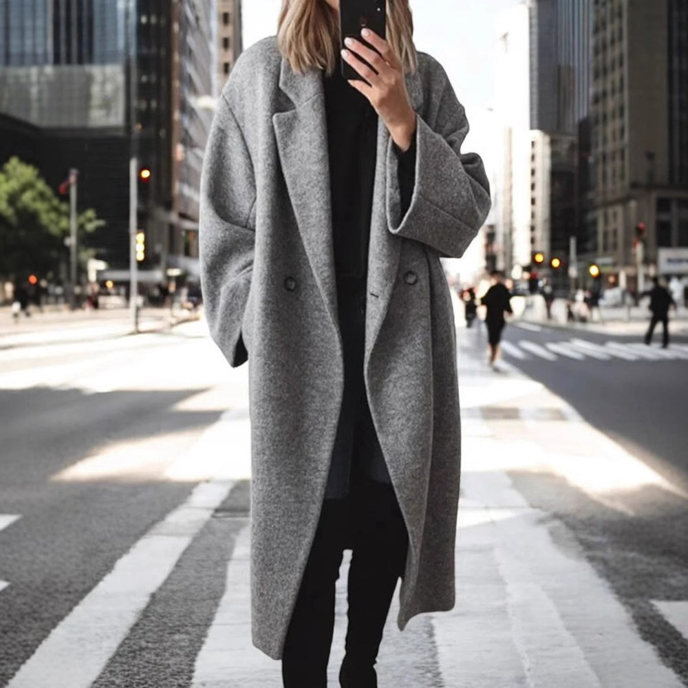 winter cross-border fashion  independent station  women's multi-color multi-size woolen long windbreaker outwear