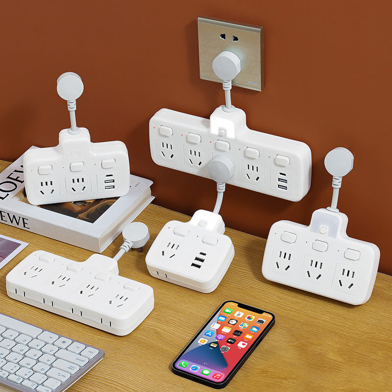 Socket converter panel multi-hole plug strip multi-slot plug plate with cable multi-function one-to-multi-plug usb