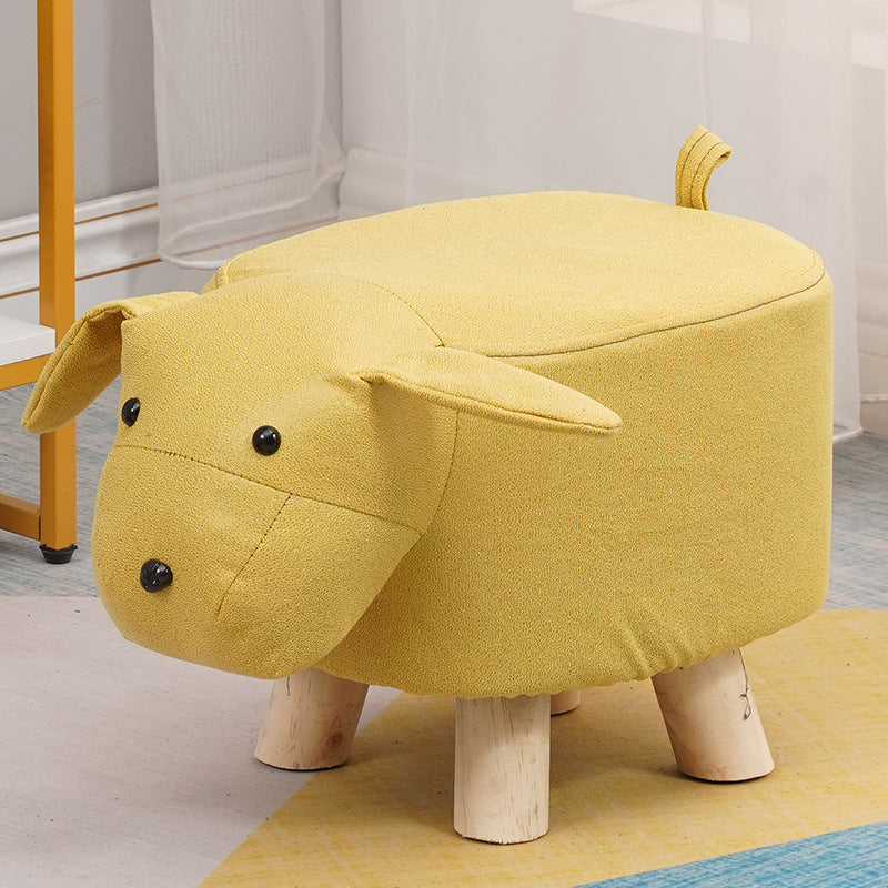 Elephant stool - kids' animal stool - solid wood shoe bench - creative small stool - home living room cartoon cute low stool