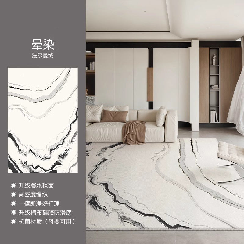 Distributed carpet living room italian minimalist  new waterproof bedroom no-wash wipeable light luxury high-end household floor mat