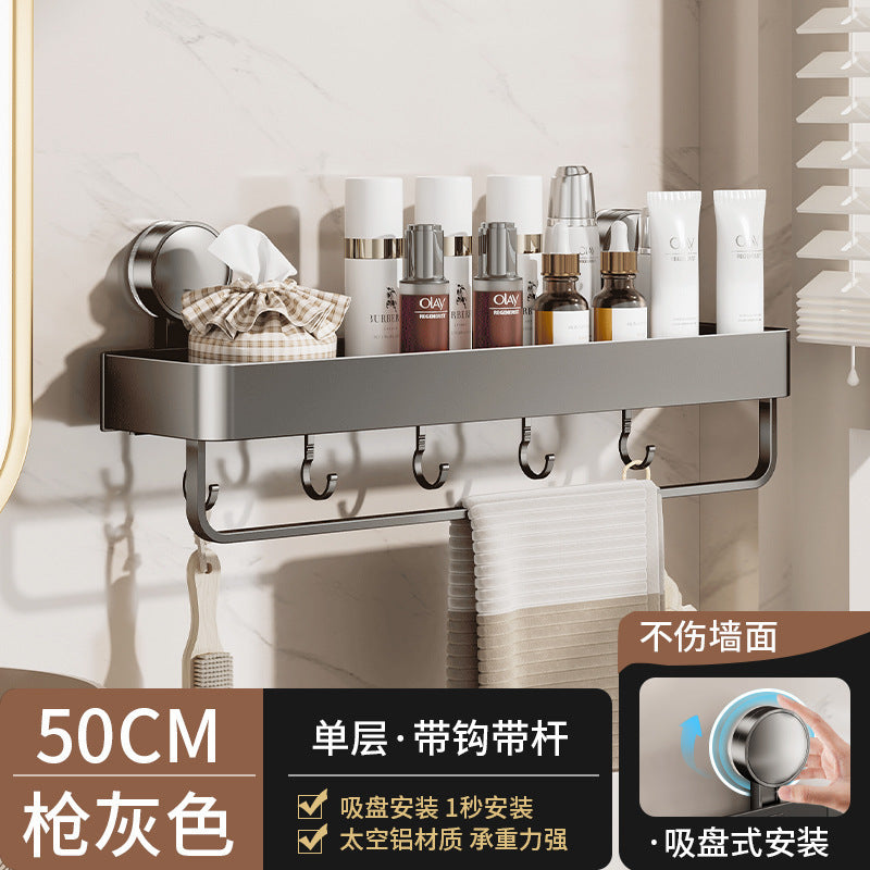 Strong suction cup rack, toilet non-punching, wall-mounted bathroom rack, wall toilet washstand storage