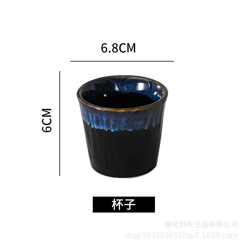 Japanese creative kiln-turned tableware ceramic suit restaurant for home model room stylish ceramic plate for one person to eat