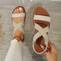 summer new arrival versatile women's flat sandals - peep toe, roman style, elastic, plus size, minimalist sandals for export